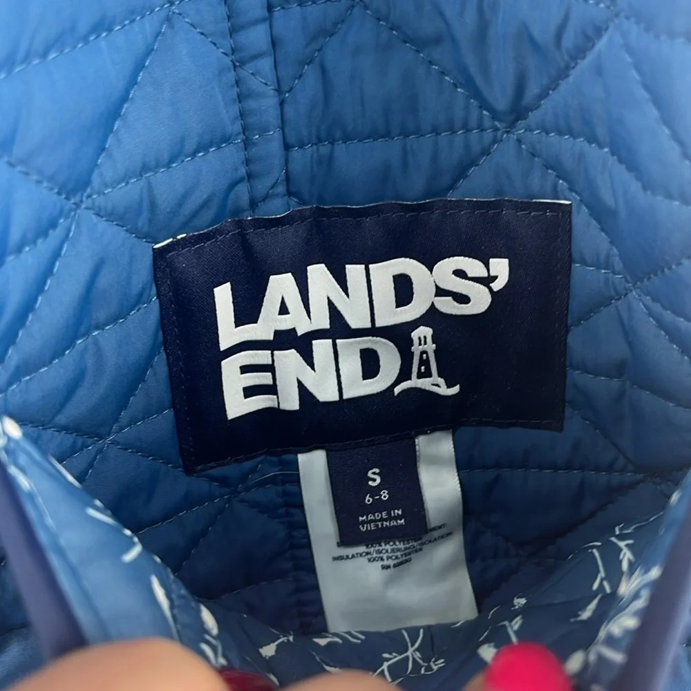 Lands' End Vest Reversible Blue Quilted Women's Size S - Picture 3 of 5